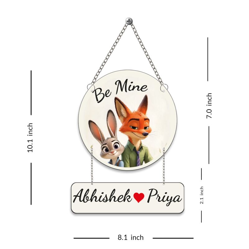 Personalized Be Mine Couple Wall Hanging